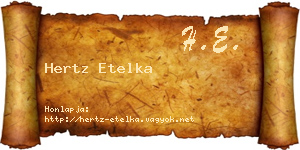 Hertz Etelka névjegykártya